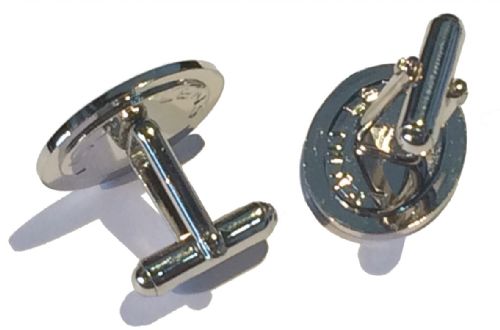 Boxed Set Oval Silver Cufflinks